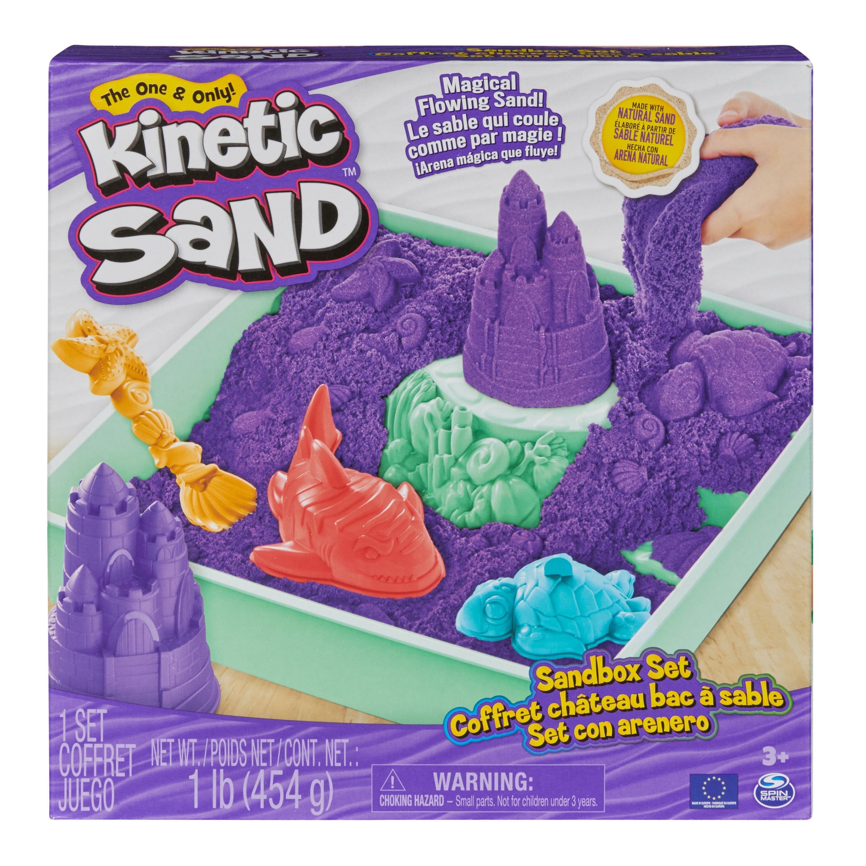 Spin Master Kinetic Sand - Sandbox Set Morado, Arena De Juego 454 Gramos De Arena 6067477