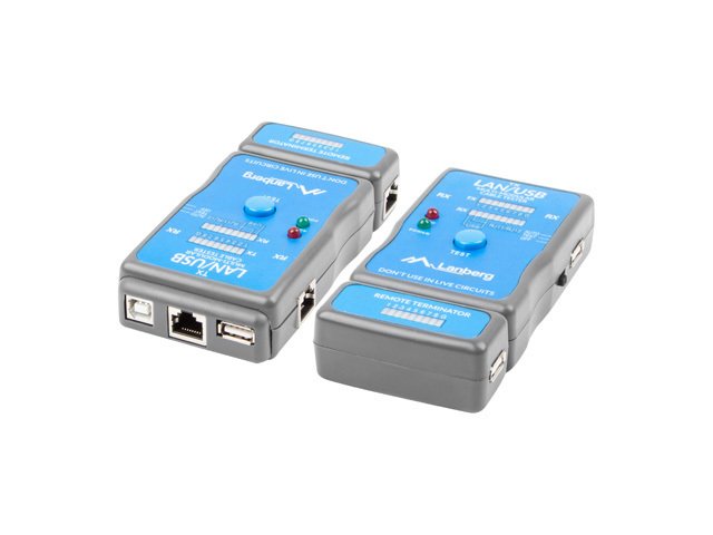 EAN 5901969419641 - Lanberg NT-0403 comprobador de cables de red Comprobador de alimentación PoE Azul imagen 3