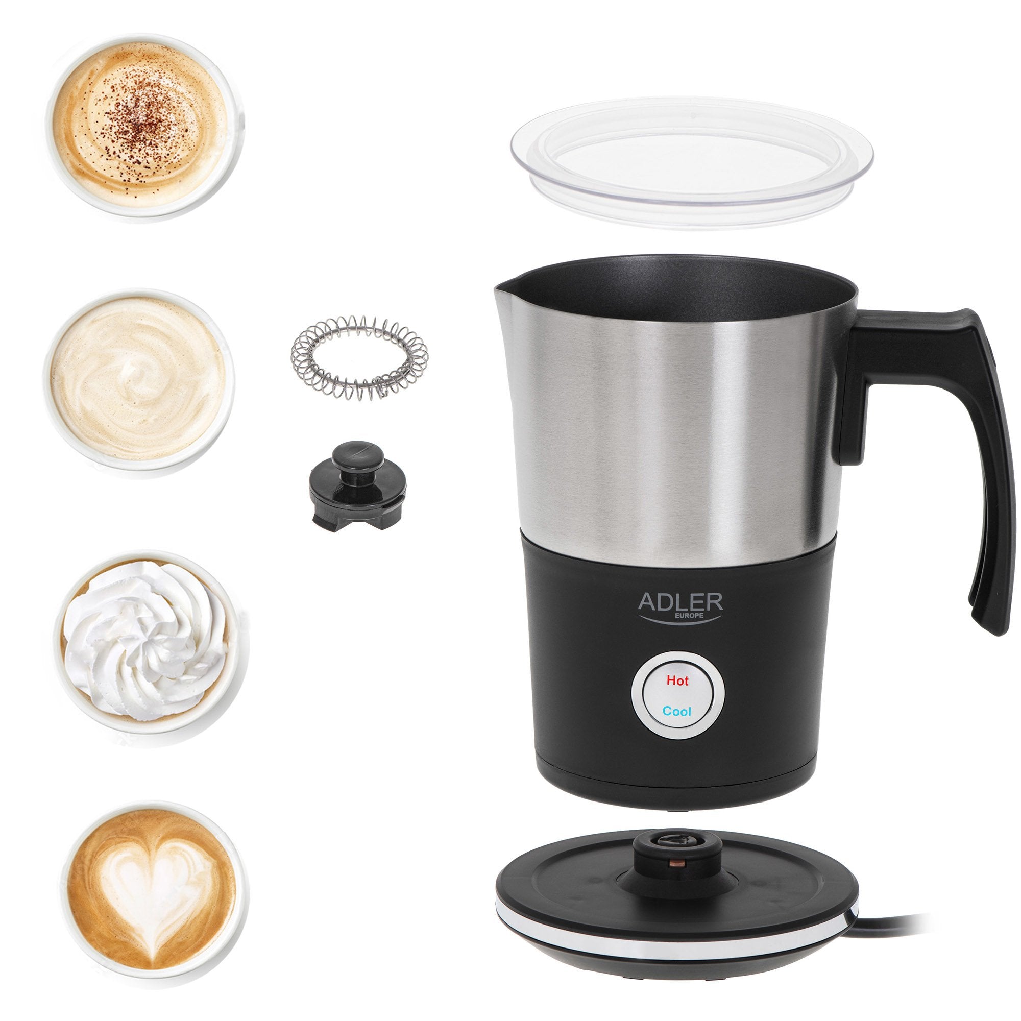 EAN 5903887803625 - Adler AD 4497 espumador o calentador de leche Automatic milk frother/warmer Negro imagen 13
