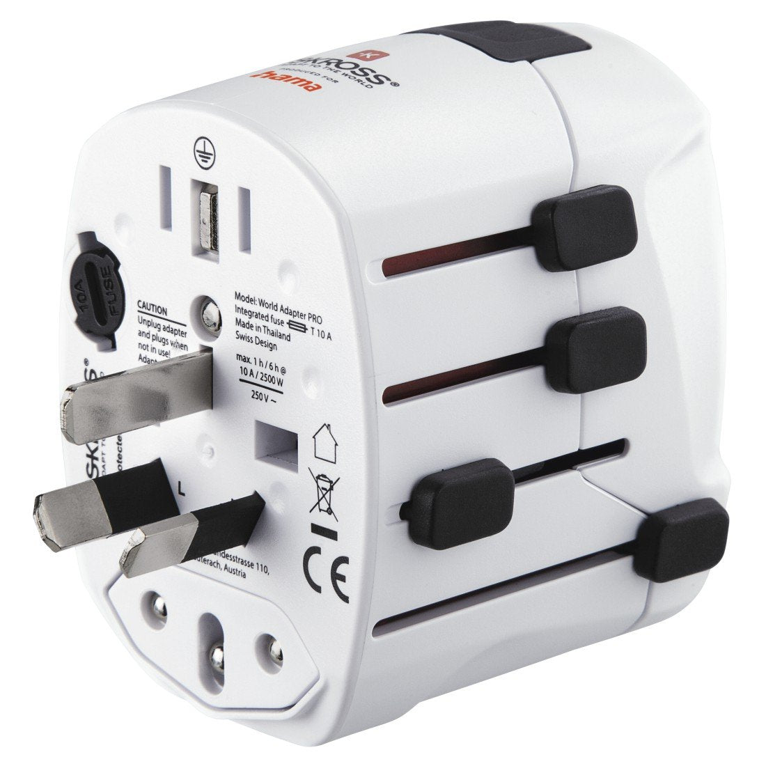 Hama World Travel Pro Adaptador De Enchufe Eléctrico Universal Blanco