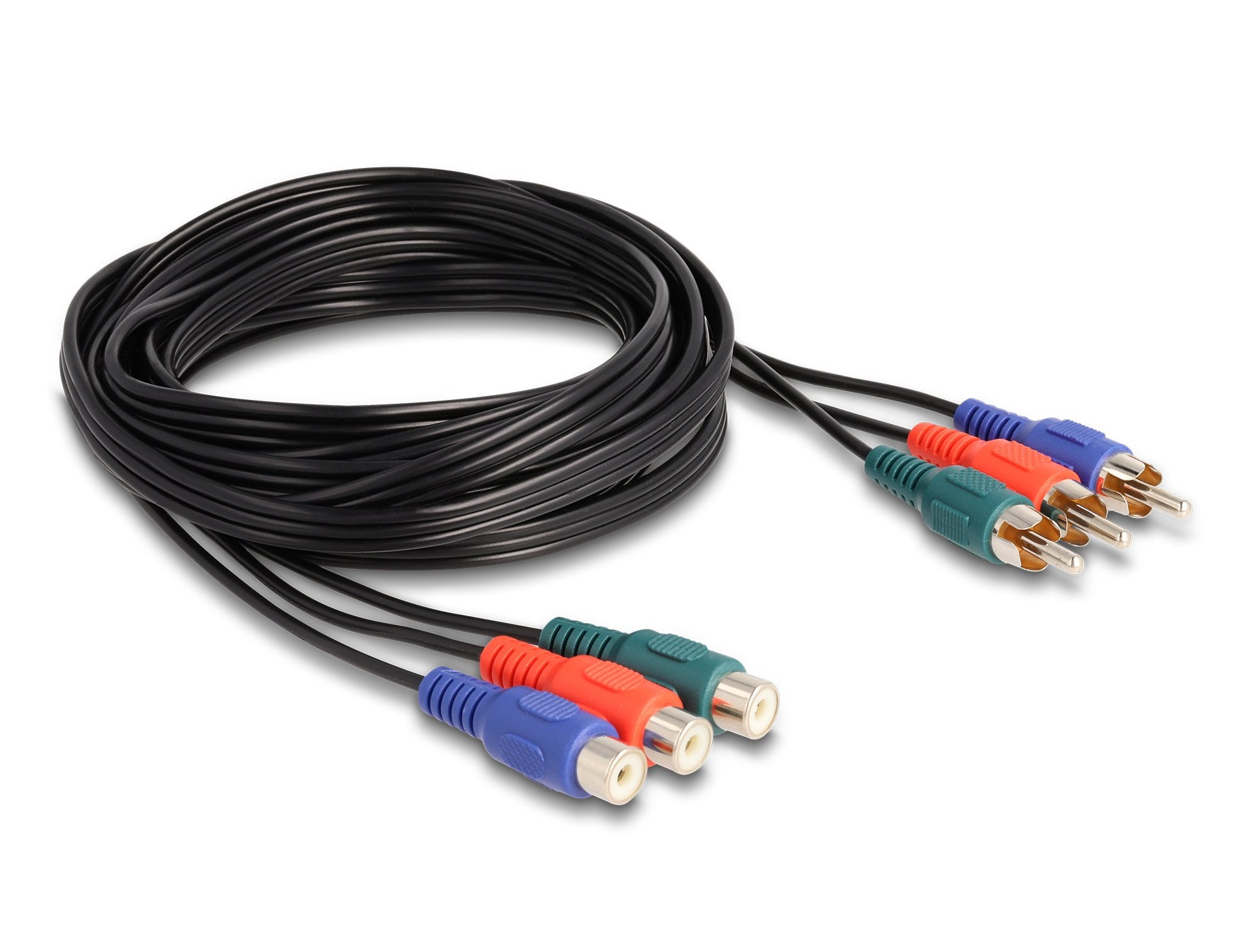 Delock 85370 Cable De Extensión Rca Rgb De 3 X Machos A 3 X Hembras, 3 M