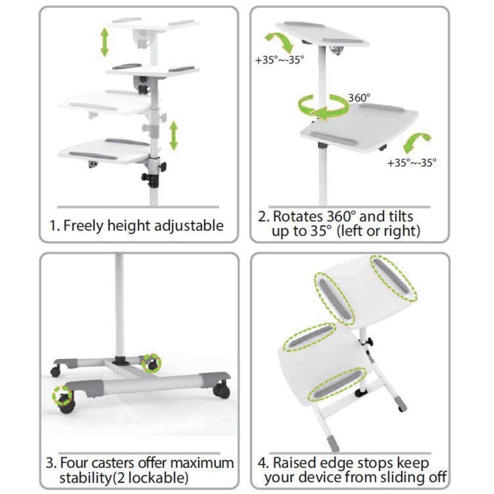 EAN 8057685309593 - Techly ICA-TB TPM-6 mueble y soporte para dispositivo multimedia Blanco Mesita con ruedas para multimedia imagen 8