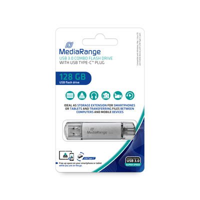 EAN 4260664870791 - MediaRange MR938 unidad flash USB 128 GB USB Type-A / USB Type-C 3.2 Gen 1 (3.1 Gen 1) Plata imagen 1