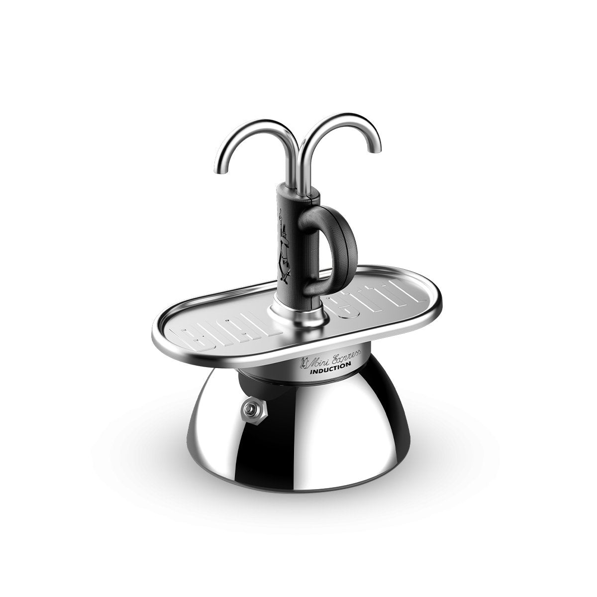 Bialetti 7310 Espressokocher Set Mini Induktion 2 Tassen + 2 Gläser Negro