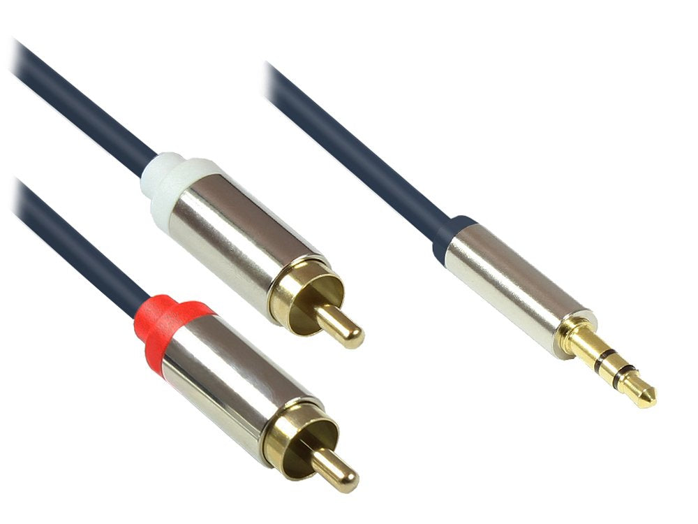 Cable Good Connections Audio 3-Pol. 3.5mm-St.-2xrca St. 1m