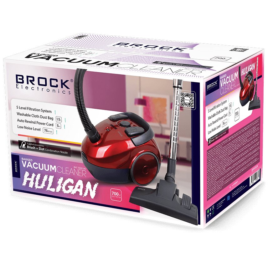 Aspiradora Brock Electronics Bvc 5002 Rd 1,5 L De Tambor Secar 700 W Sin Bolsa
