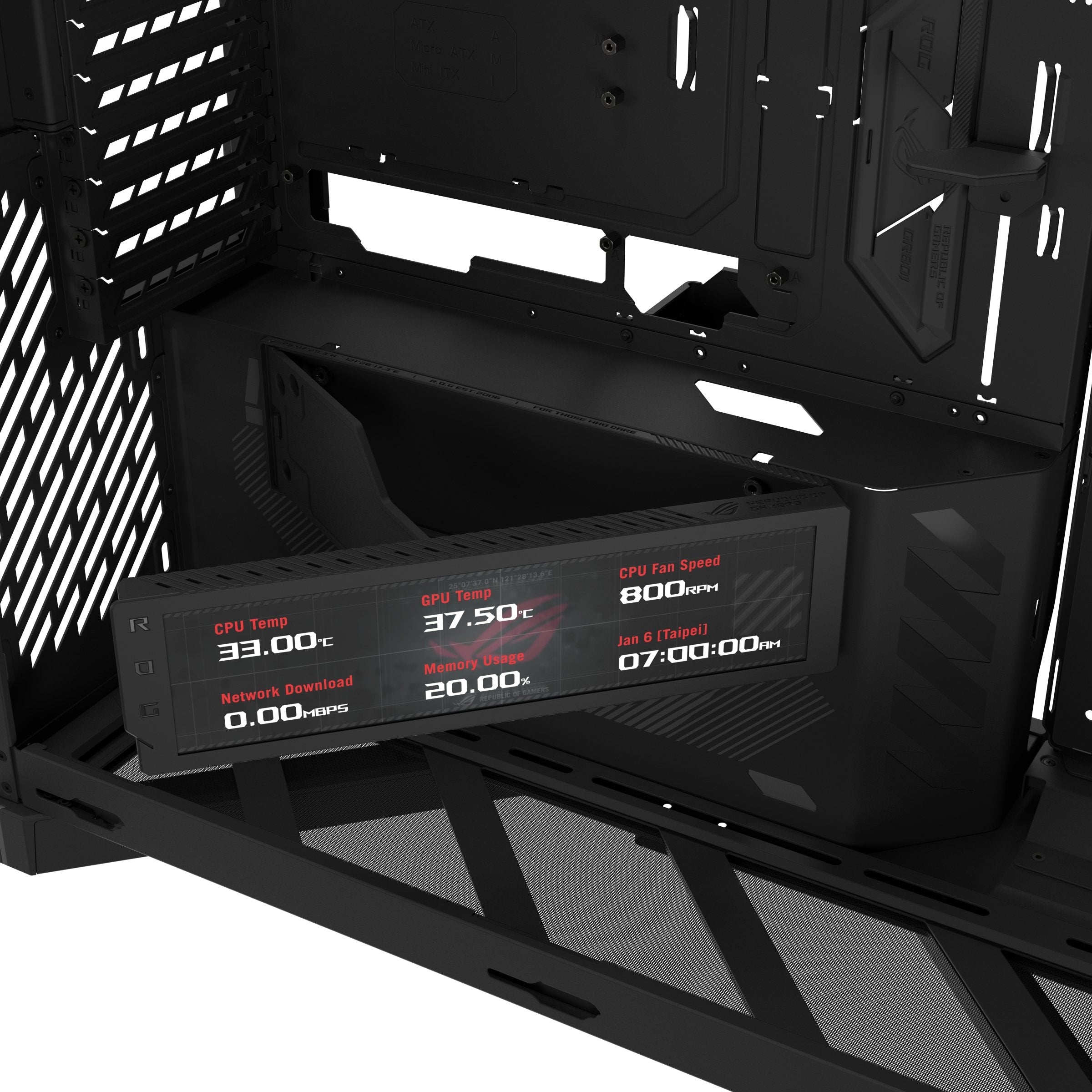 Asus Rog Cronox Gr801 Curve Tg Argb Black Midi Tower Negro
