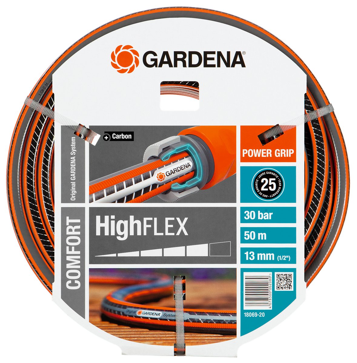 EAN 4078500002080 - Gardena 18069-20 manguera de jardín 50 m Negro, Gris, Naranja imagen 1