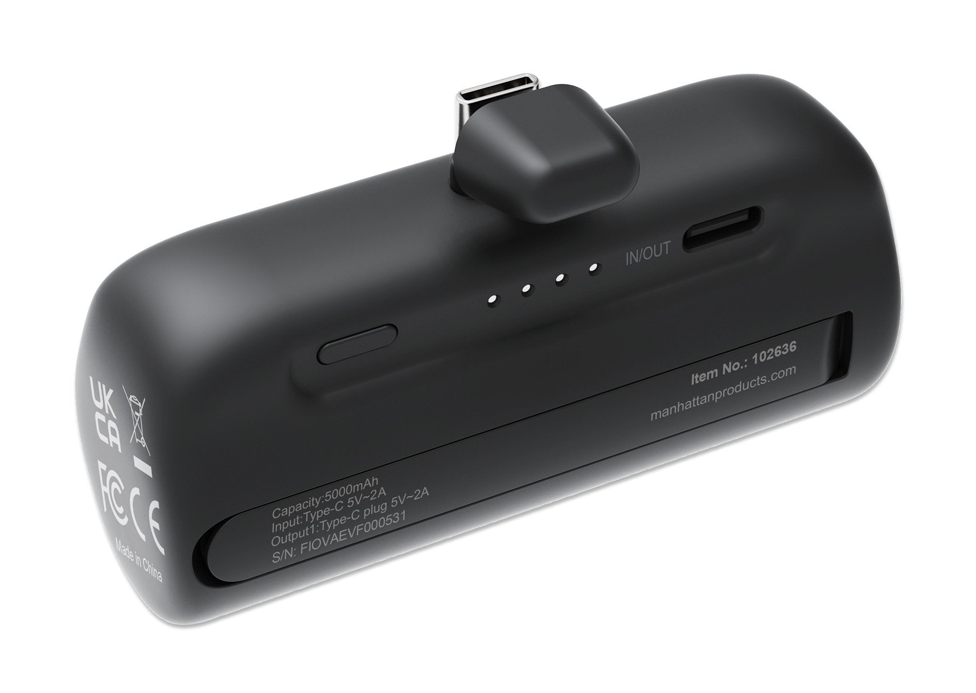 Manhattan Powerbank 5000 Mah Usb Typ-C Mecker 20w Negro