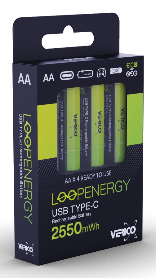 Verico Loopenergy Aa2550 8er-Pack Wiederaufladbar Usb-C