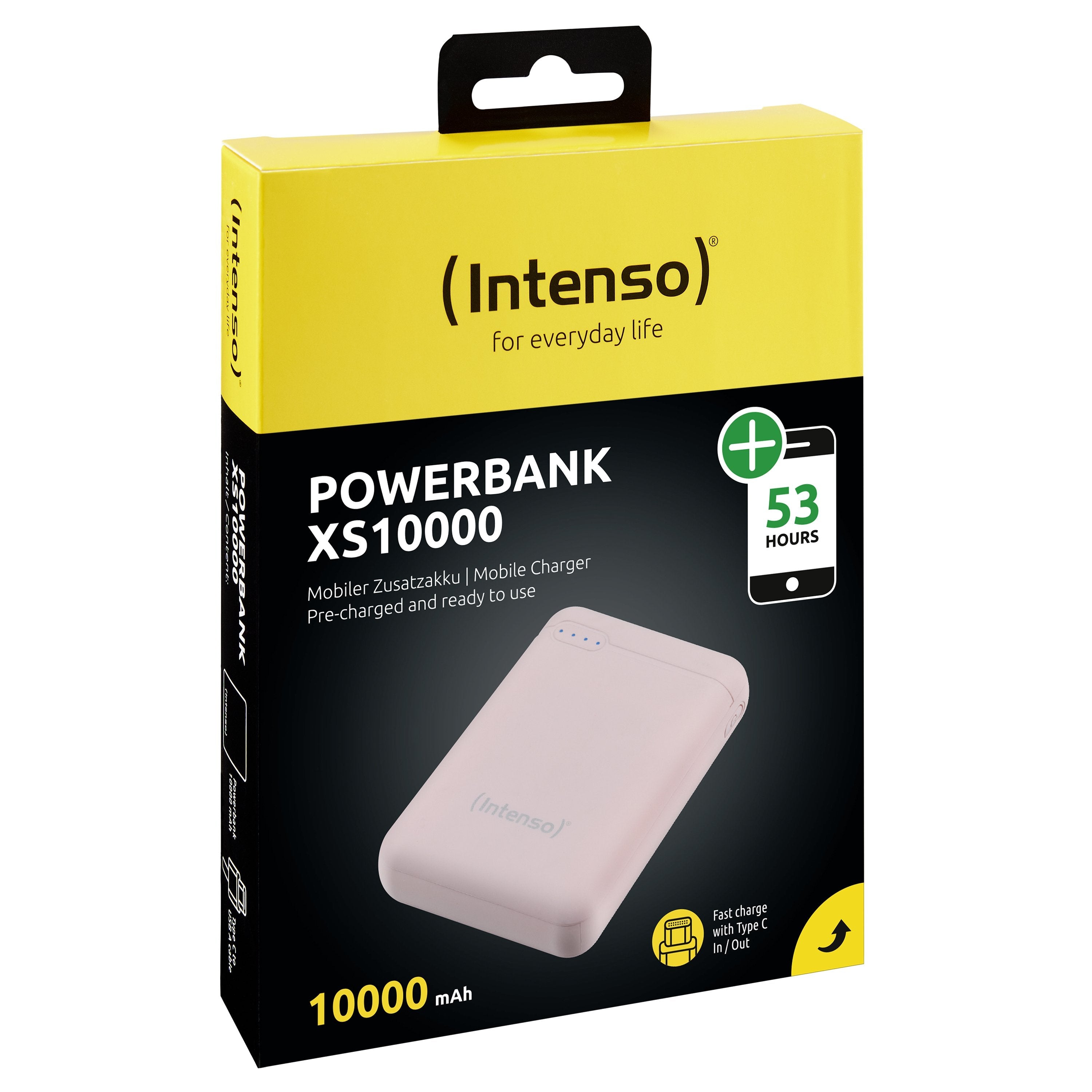 Intenso Powerbank Xs10000 Rosa 10000 Mah Incluye Cable Usb-A A Tipo C