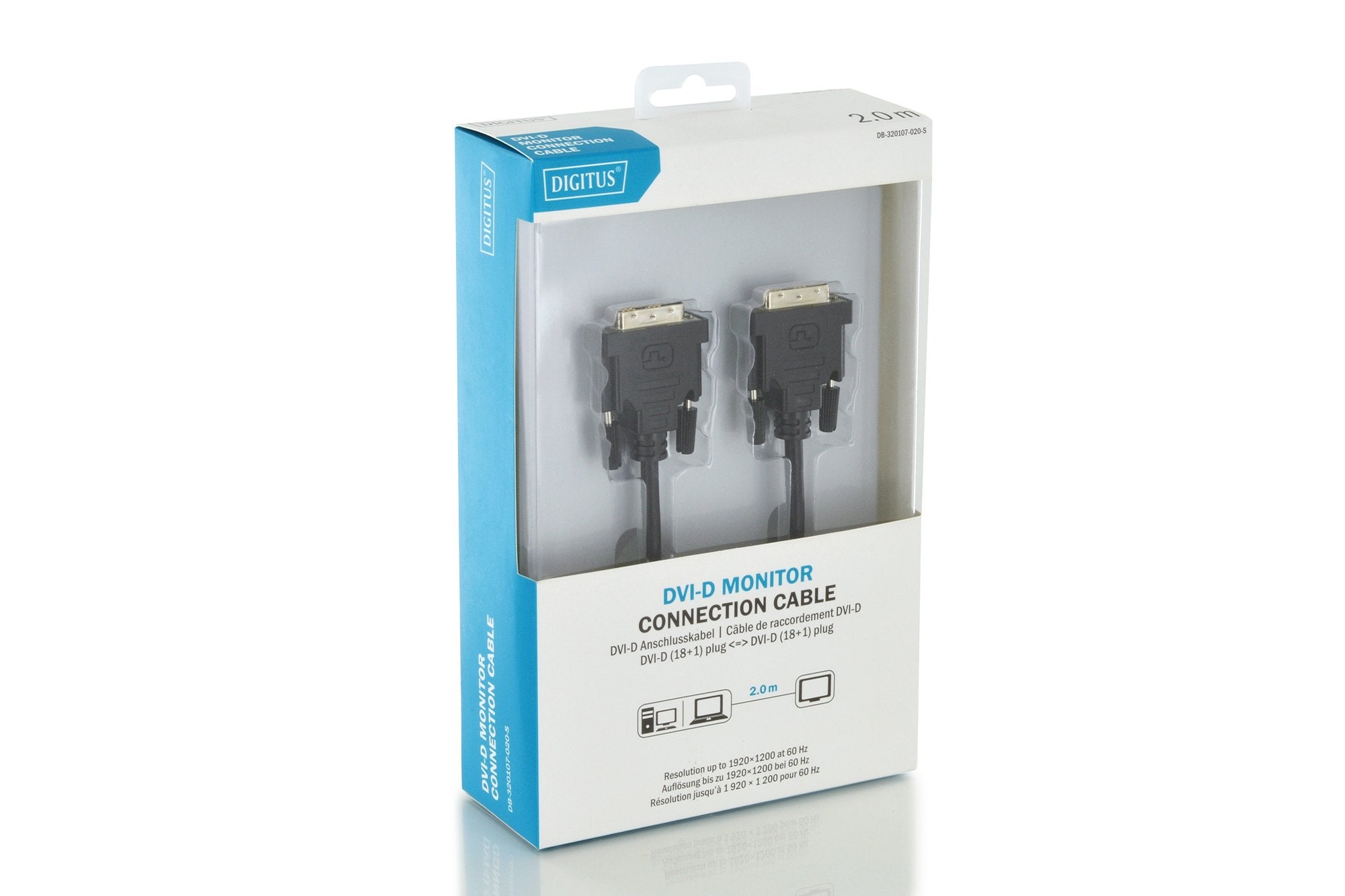 EAN 4016032383413 - Digitus 2m, 2xDVI-D cable DVI DVI-D Negro imagen 2