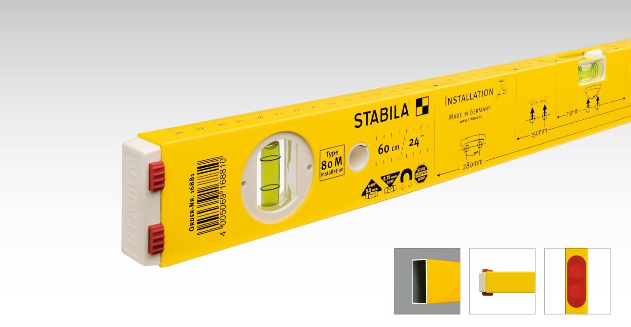 Stabila Wasserwaage Type 80 M Installation Nivel 0,6 M Beige, Amarillo
