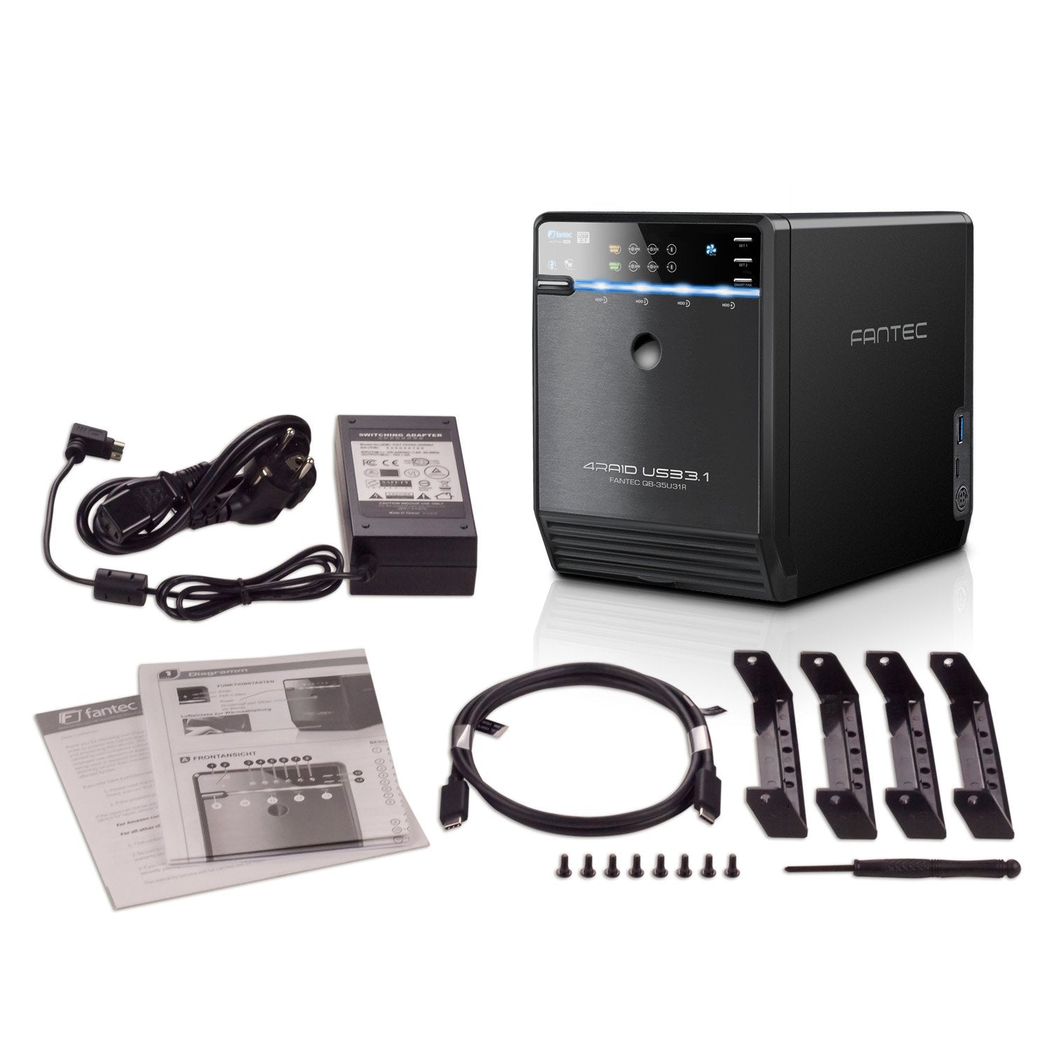 EAN 4250273421248 - Fantec QB-35U31R unidad de disco multiple 0 TB Torre Negro imagen 3