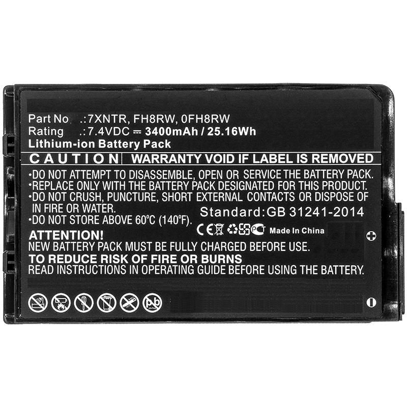 Laptop Battery For Dell 26.64wh 7.4v 3600mah 25wh