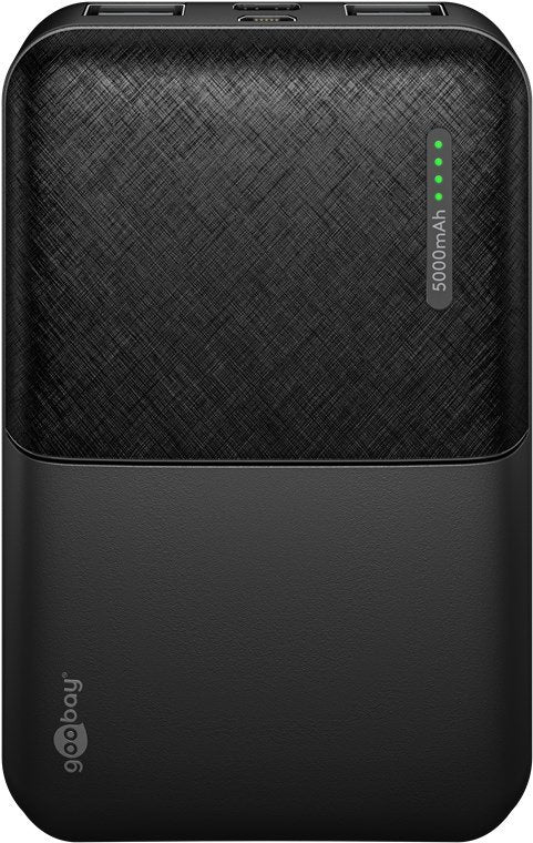 Goobay Power Bank Compacto 5.000 Mah Negro, 5 Ah, 2x Usb-A, 1x Usb-C 64961