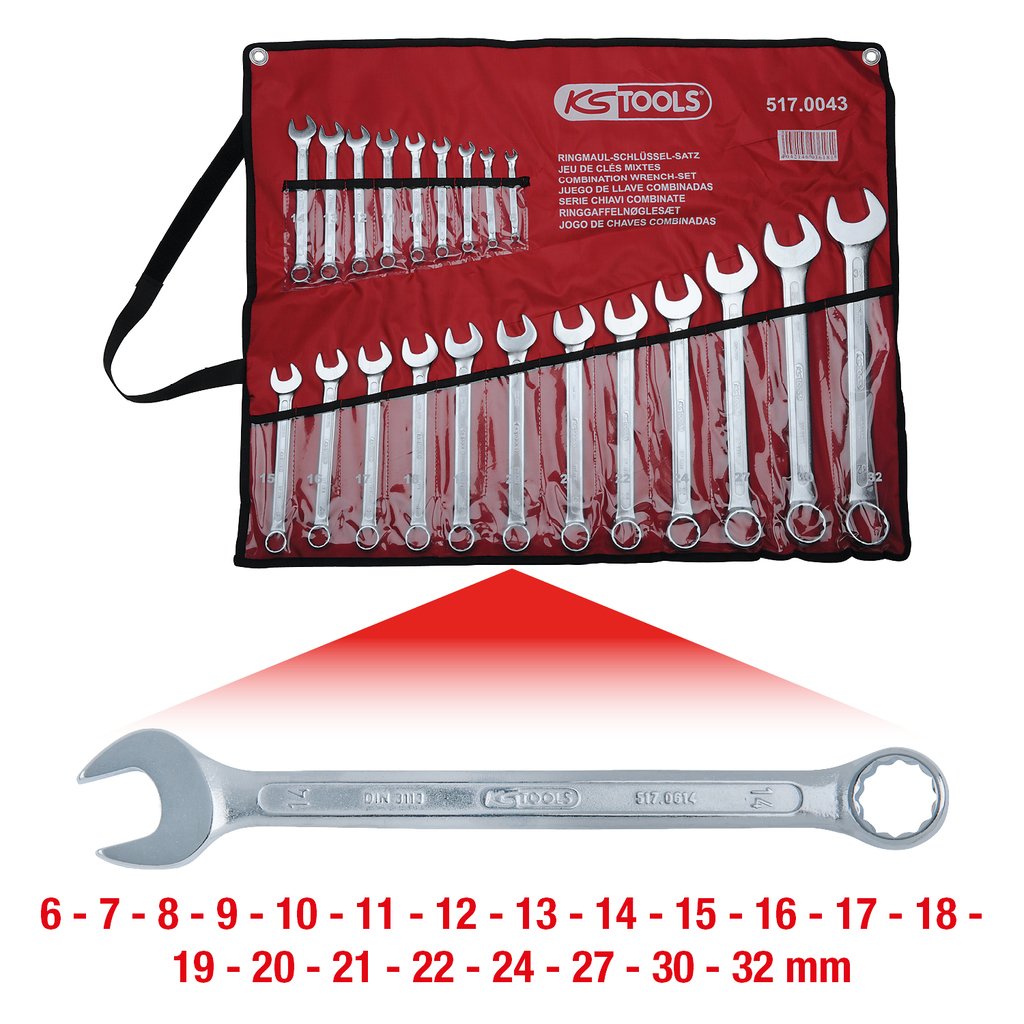 Ks Tools Ring Spanner-Set Angled 21-Pieces 6-32mm Llaves