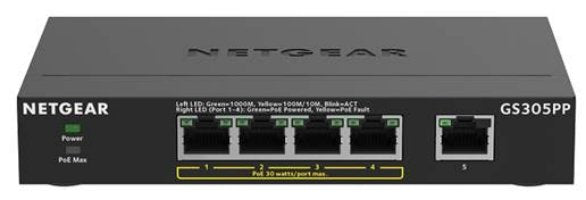 EAN 606449164916 - NETGEAR GS305PP No administrado Gigabit Ethernet (10/100/1000) Energía sobre Ethernet (PoE) Negro imagen 2