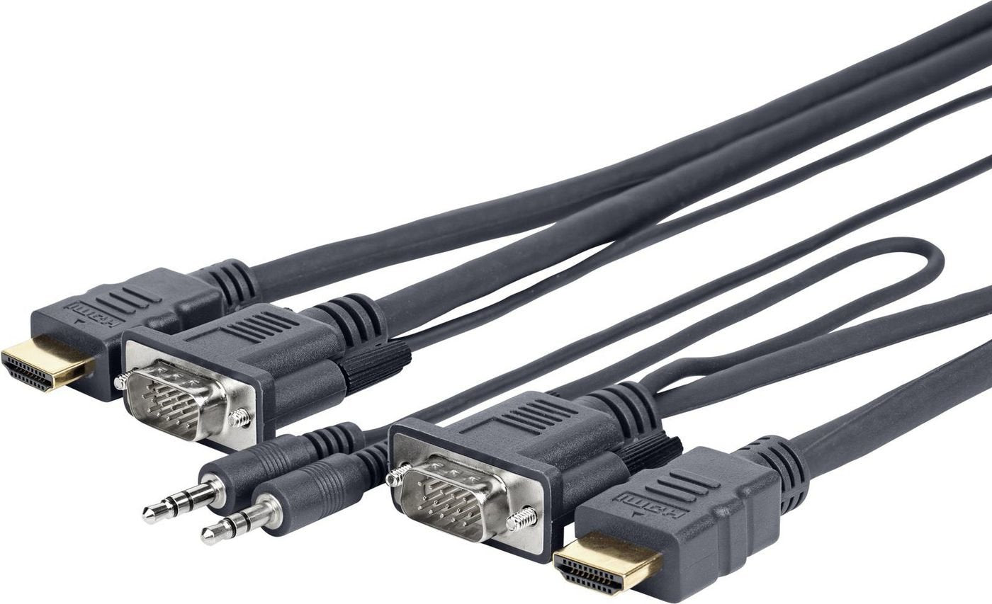EAN 5712505700754 - Vivolink PROVGAHDMIFLY3 adaptador de cable de vídeo 3 m VGA (D-Sub) + 3,5mm HDMI tipo A (Estándar) Negro imagen 1