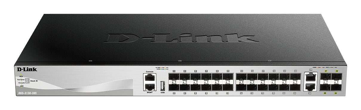 Switch Gestionable L3 D-Link Stackable Dgs-3130-30s/E 24p Sfp + 2p 10g + 4p 10g Sfp+