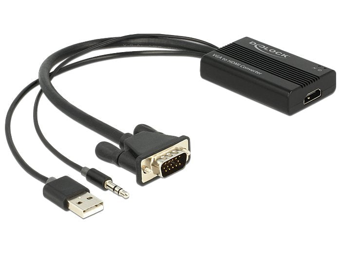 EAN 4043619625970 - DeLOCK 62597 adaptador de cable de vídeo 0,25 m HDMI tipo A (Estándar) VGA (D-Sub) + 3.5mm + USB Type-A N imagen 1