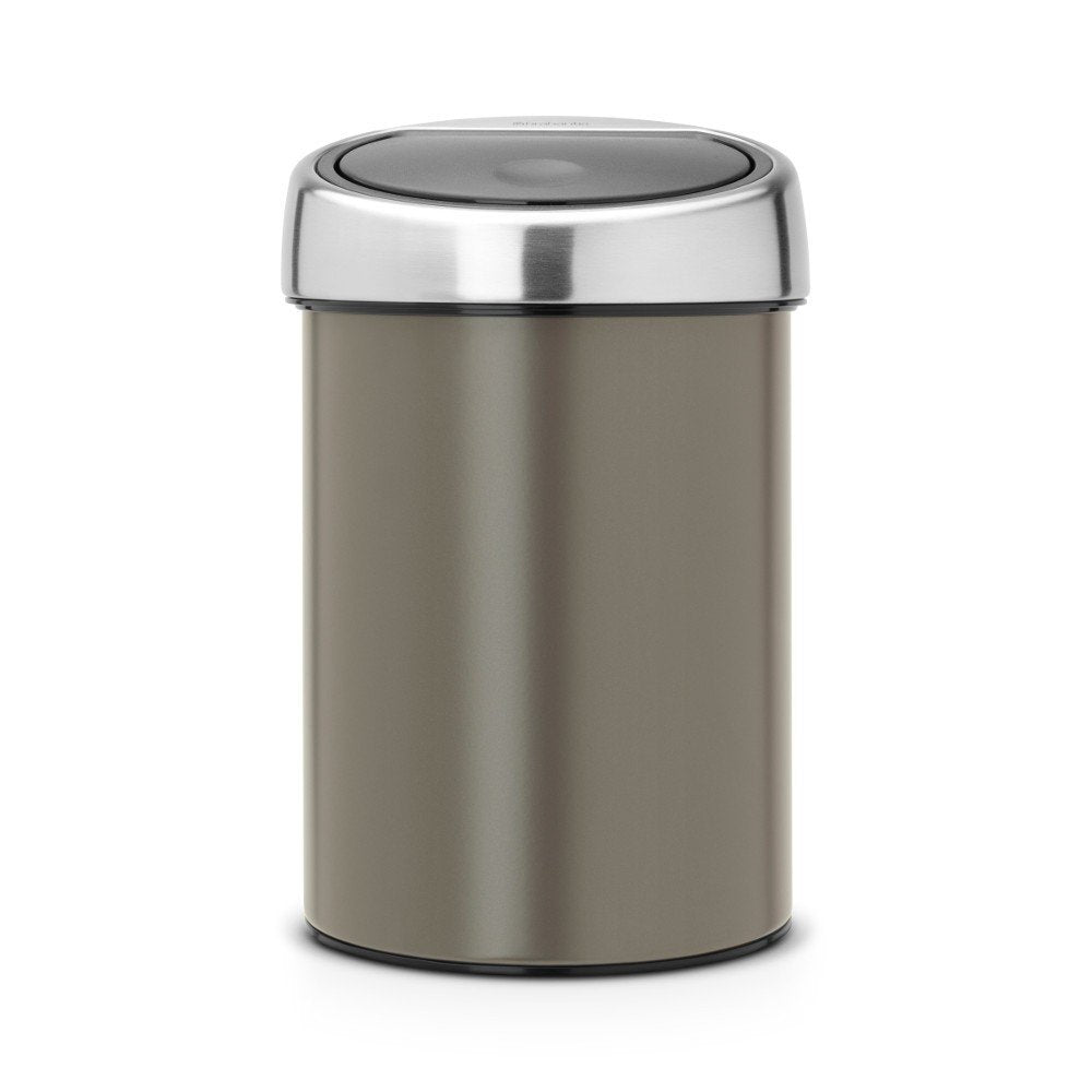 EAN 8710755364464 - Brabantia 364464 papelera 3 L Alrededor Plástico, Acero inoxidable Metálico, Platino imagen 1