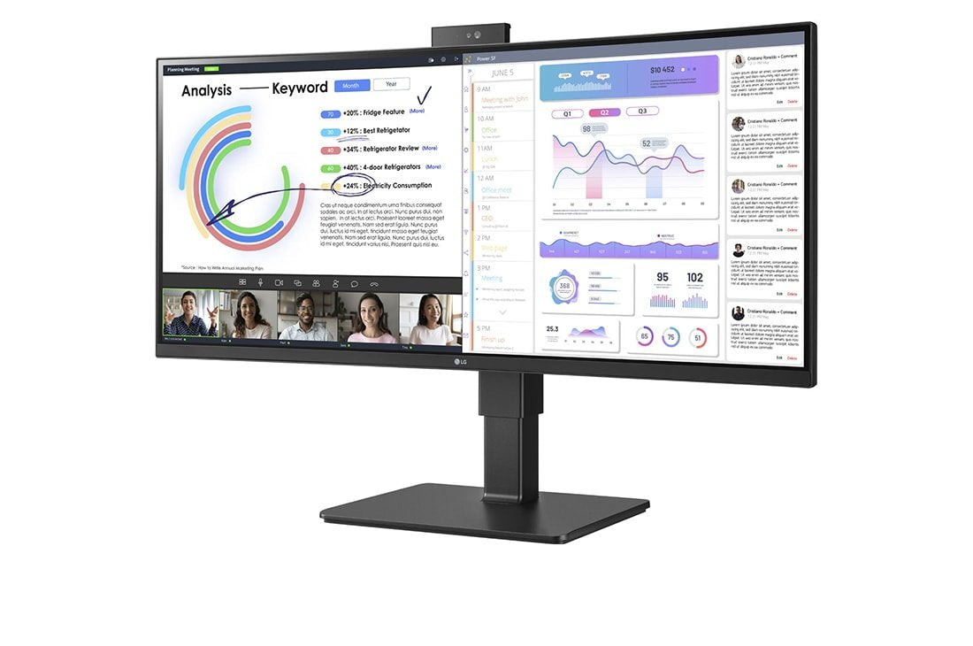 Monitor Profesional Ultrapanorámico Curvo Lg 34bq77qc-B 34' Wqhd Webcam Multimedia Negro