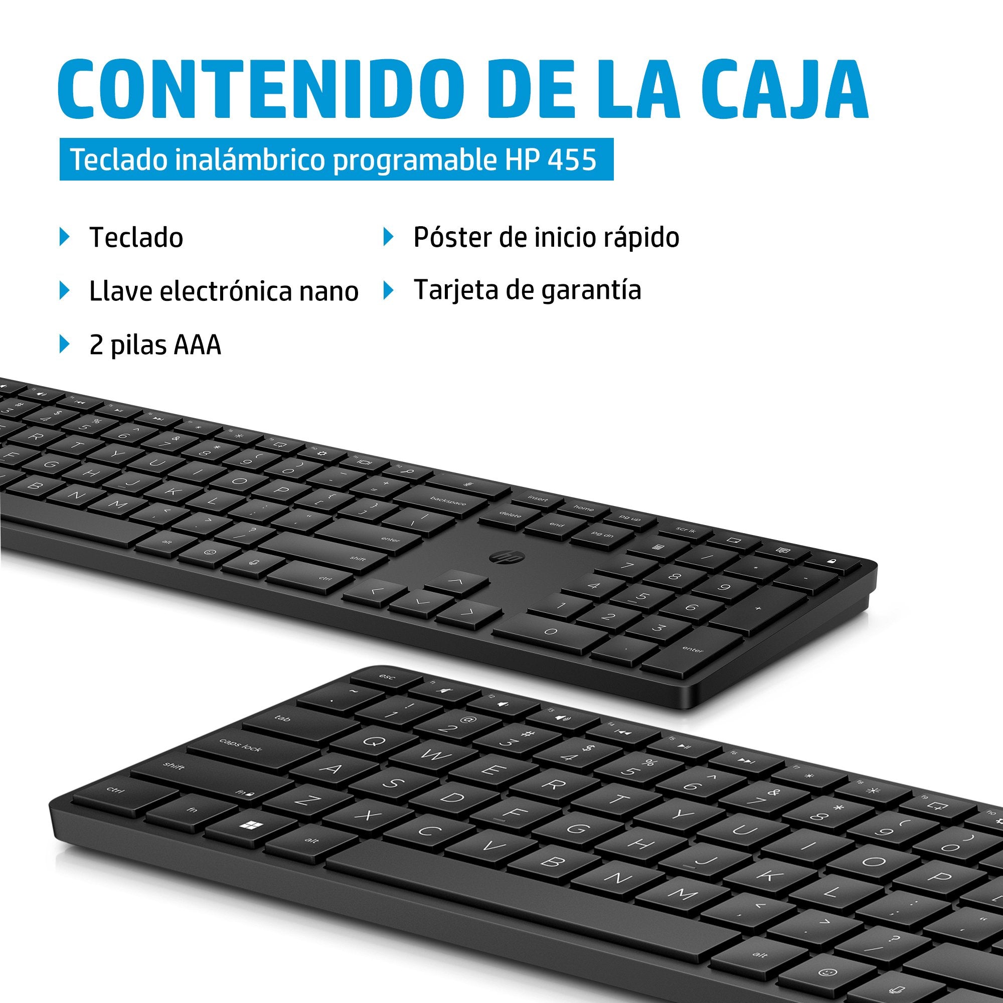 EAN 0196188160442 - HP 455 Programmable Wireless Keyboard teclado Hogar PS/2 Negro imagen 3