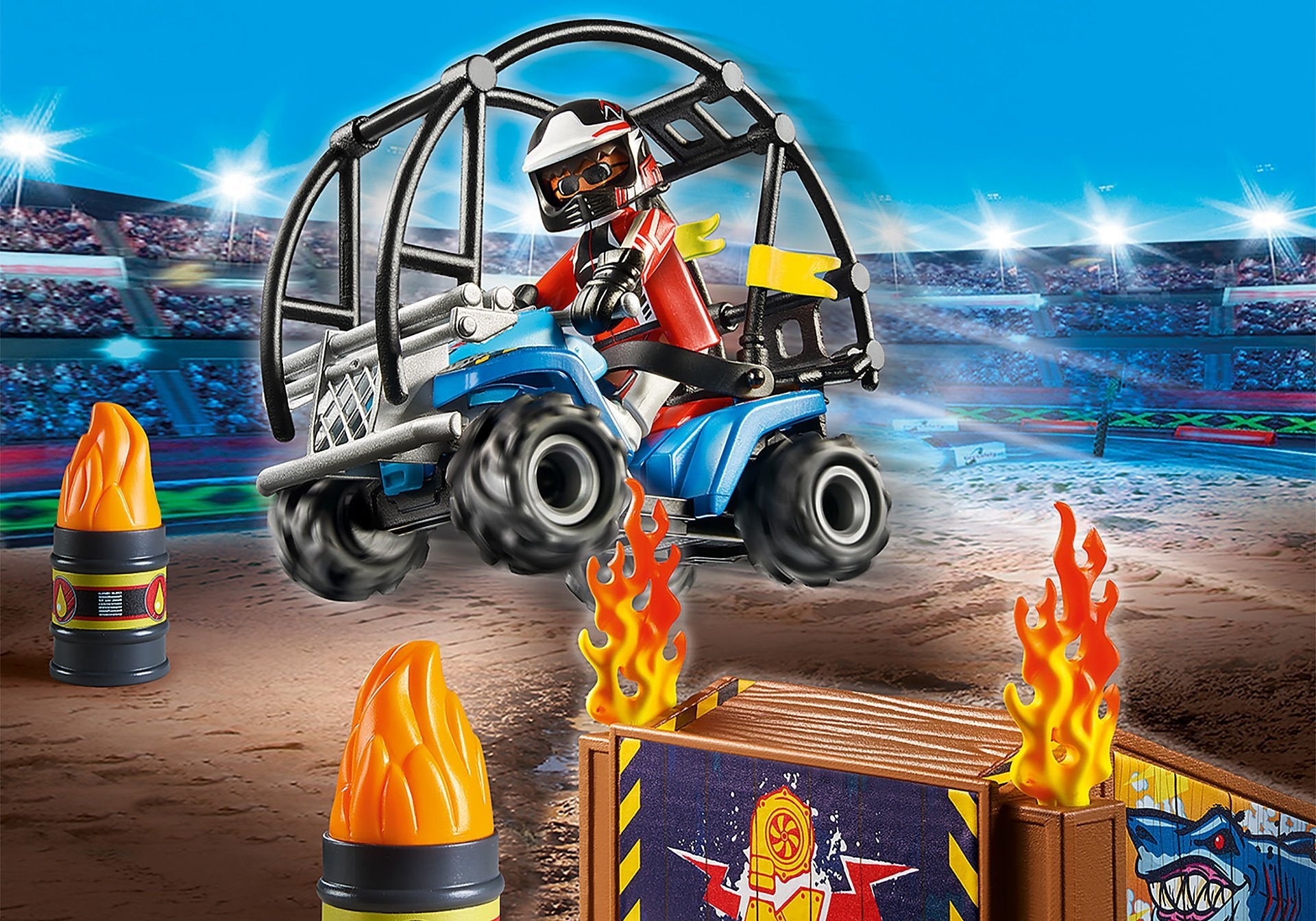 Playmobil 70820 Starter Pack Stunt Show Quad Con Rampa De Fuego