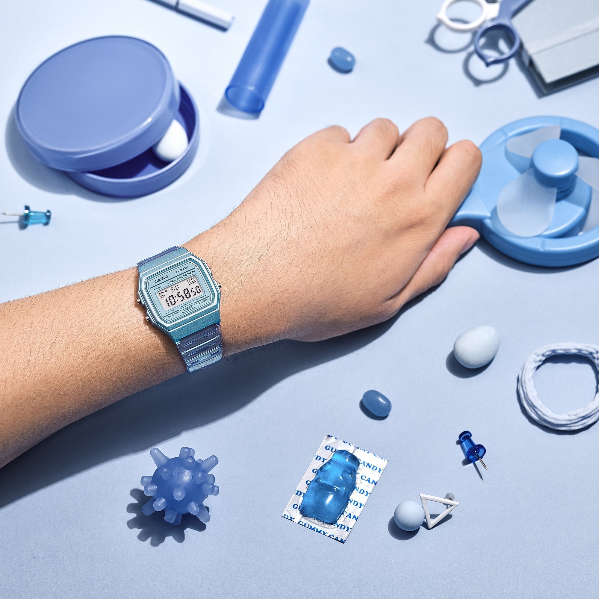 Reloj Digital Casio Collection Women F-91ws-2ef 38mm Azul