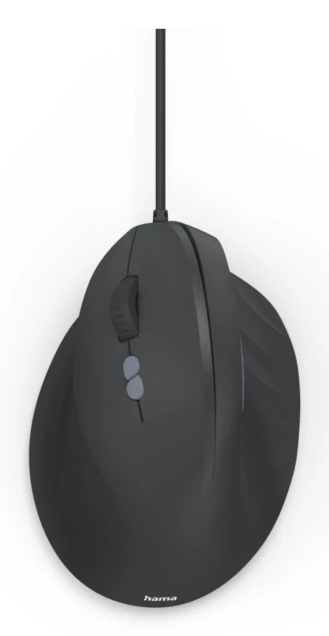 Hama Ecm-500l Raton Optico Vertical Para Zurdos 1800dpi - Cable 180cm - Ergonomico - Silencioso - 7 Botones -