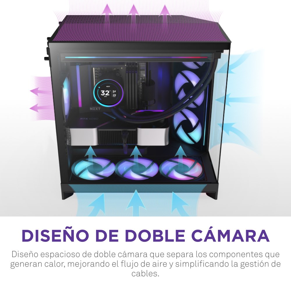 EAN 5056547207667 - NZXT H9 Flow RGB Midi Tower Negro imagen 8