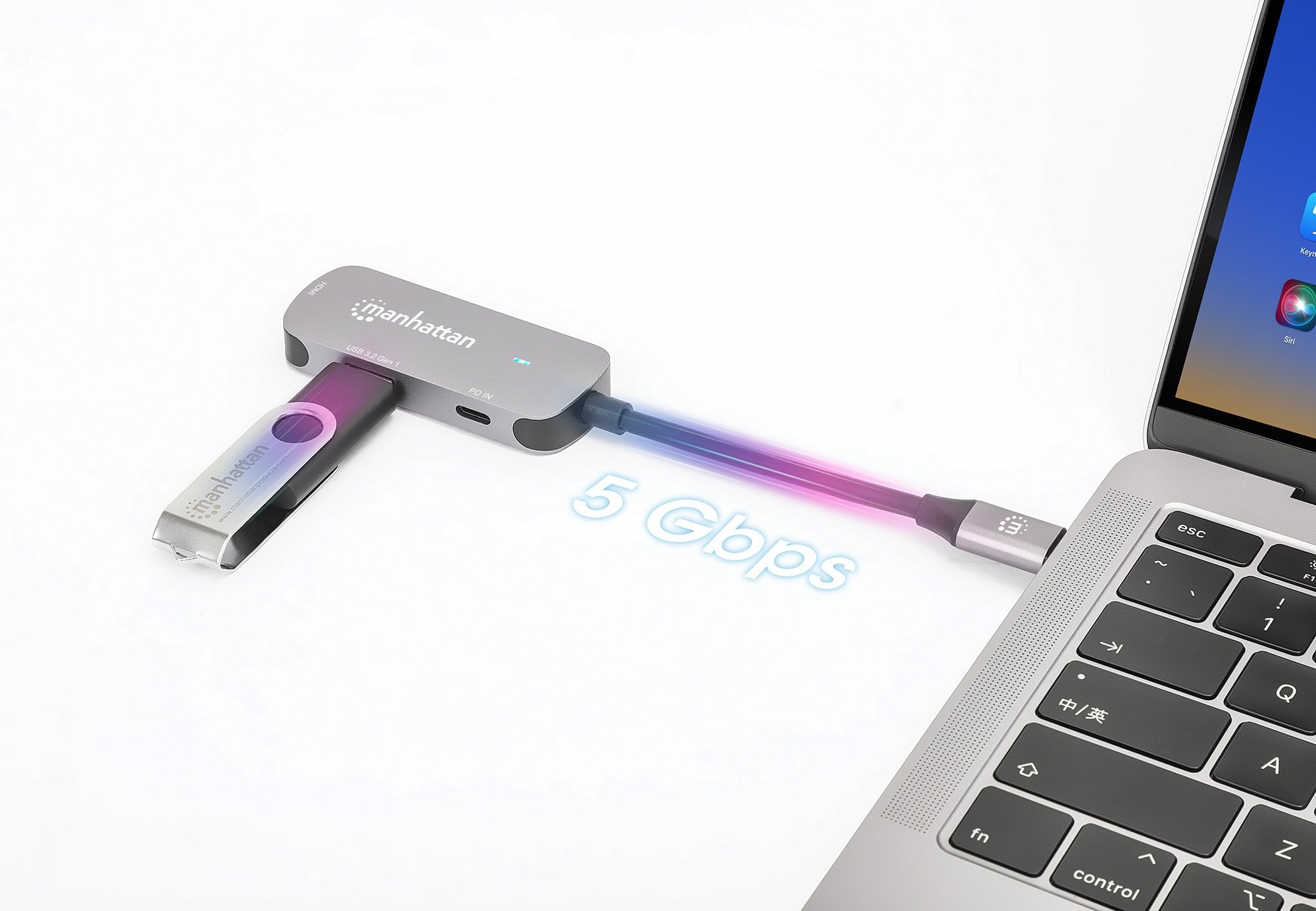 EAN 0766623190299 - Manhattan 190299 base para portátil y replicador de puertos Alámbrico USB 3.2 Gen 1 (3.1 Gen 1) Type-C Pl imagen 3