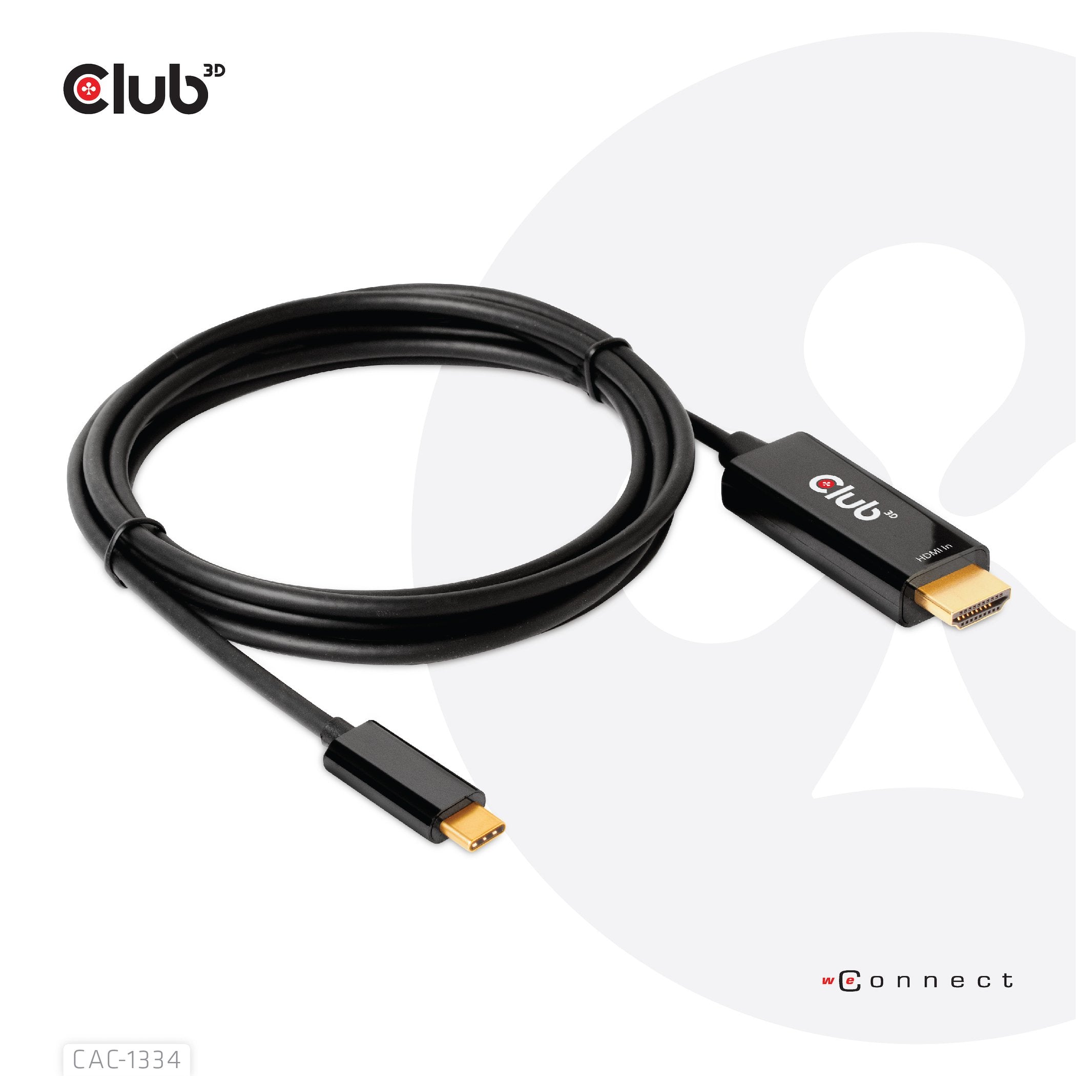 EAN 8719214472054 - CLUB3D CAC-1334 adaptador de cable de vídeo 1,8 m HDMI tipo A (Estándar) USB Tipo C Negro imagen 7