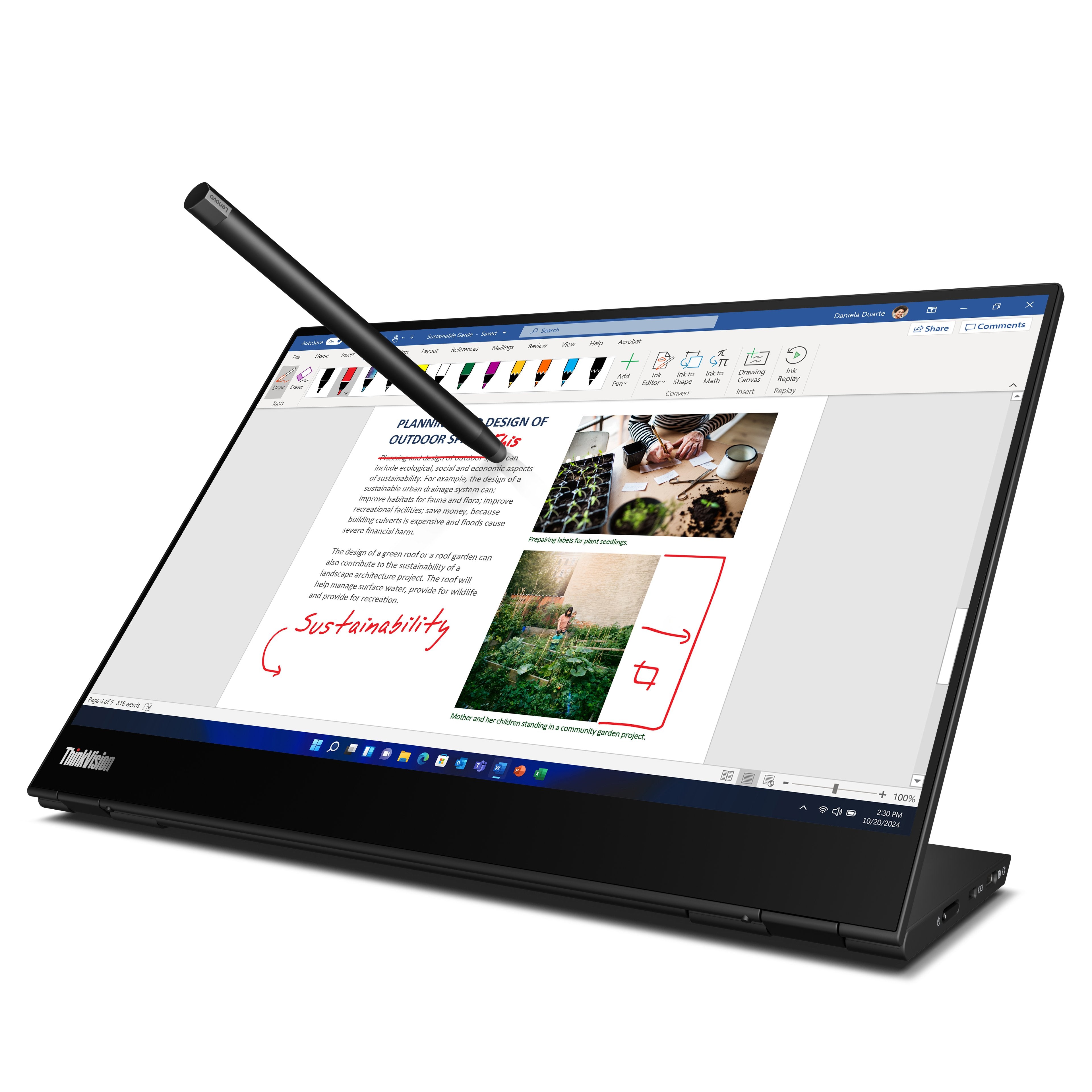 EAN 0197531619877 - Lenovo ThinkVision M14t Gen 2 pantalla para PC 35,6 cm (14") 2240 x 1400 Pixeles 2.2K LED Pantalla táctil imagen 15