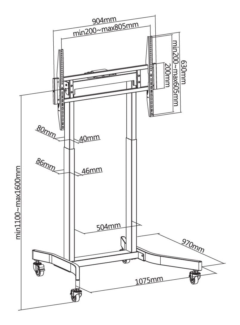 EAN 8059018366990 - Techly ICA-TR68M soporte para TV 2,54 m (100") Negro imagen 12