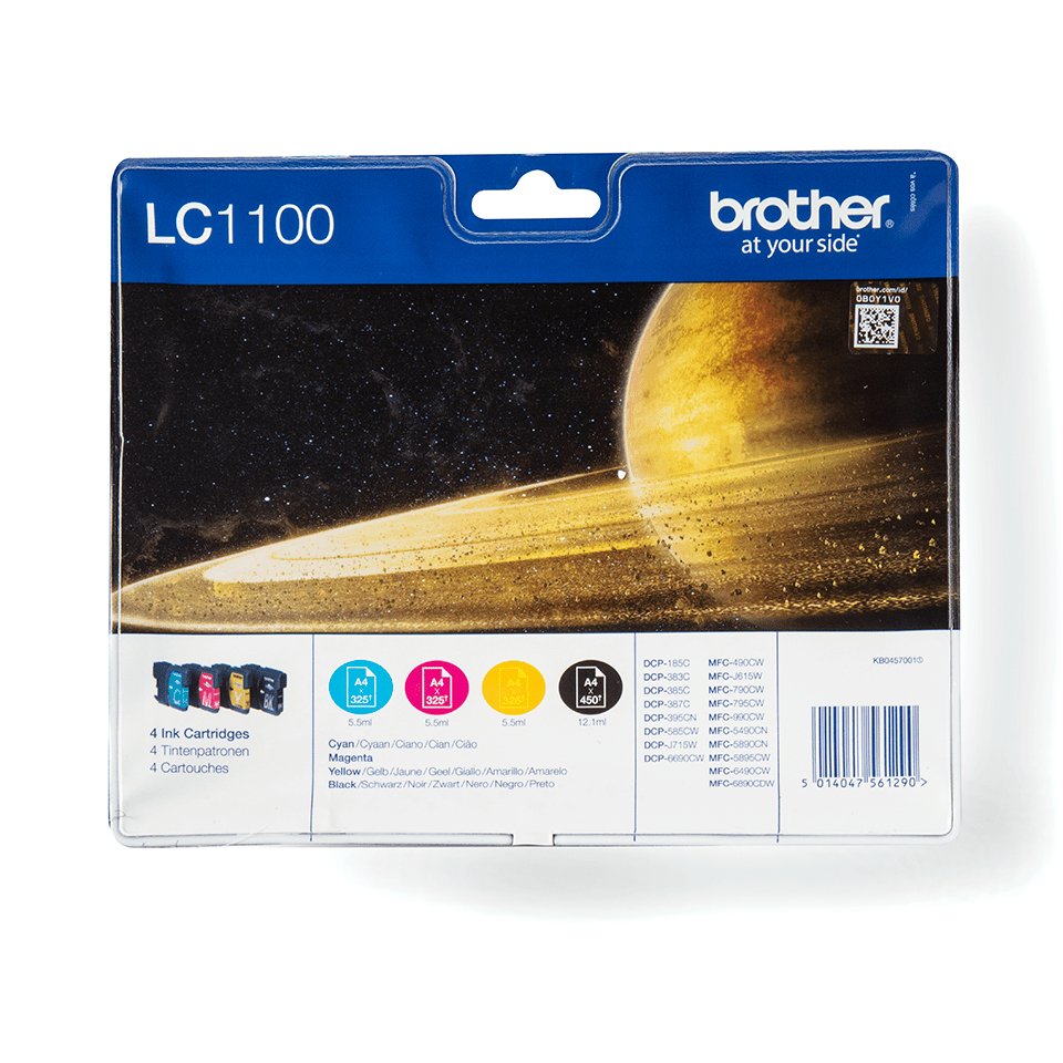 Brother Lc1100 Paquete De 4 Negro, Amarillo, Cian, Magenta Original BlaSter Cartucho De Tinta Para Brother Dcp-185, 385, 395, 585, J715, Mfc-490, 5490, 5890, 5895, 6890, 790, 795, 990, J61