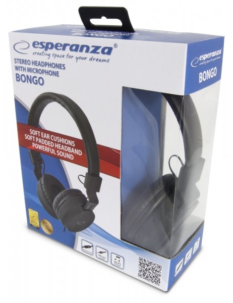 Auriculares Con Microfono Esperanza Bongo Eh212k (Color Negro
