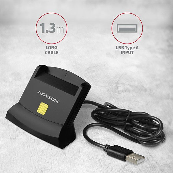 EAN 8595247904300 - Axagon CRE-SM2 lector de tarjeta inteligente Interior USB USB 2.0 Negro imagen 7