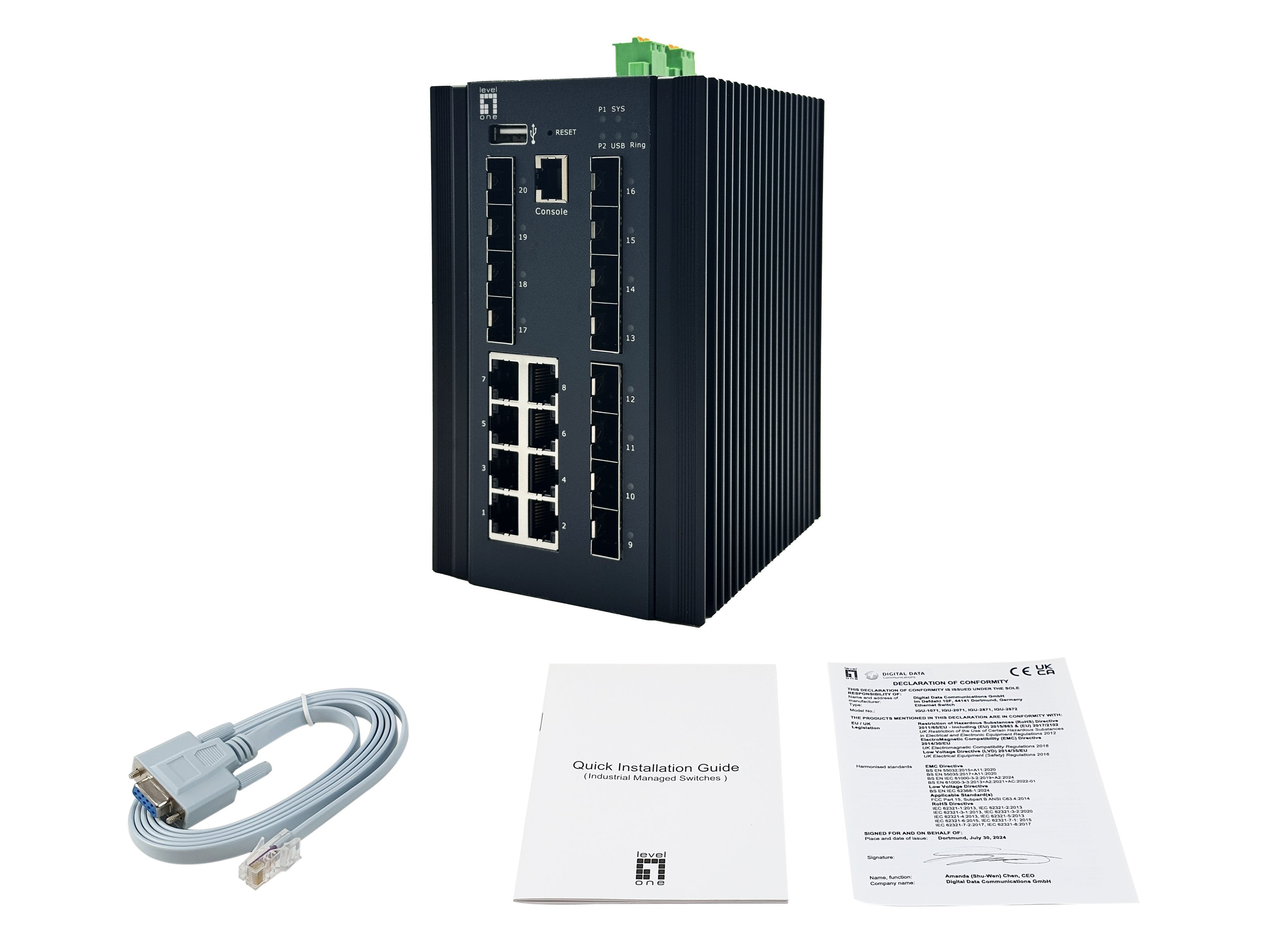 Levelone Igu-2072 Switch Gestionado L2+ Gigabit Ethernet (10/100/1000) Negro
