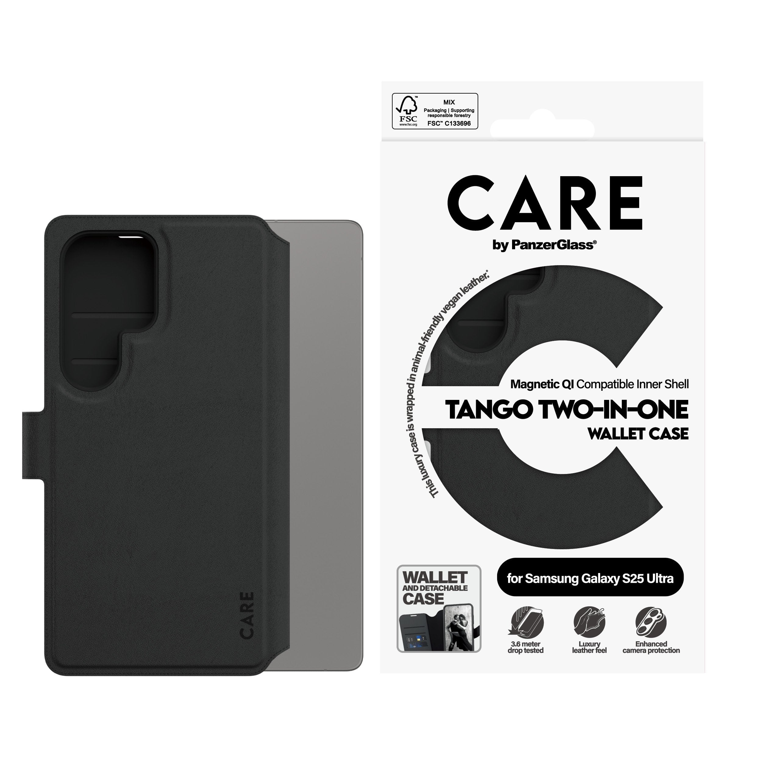 EAN 5715685016851 - PanzerGlass CARE™ by ® Tango 2-in-1 Wallet Case w. Qi Compatible Samsung Galaxy S25 Ultra funda para telé imagen 3