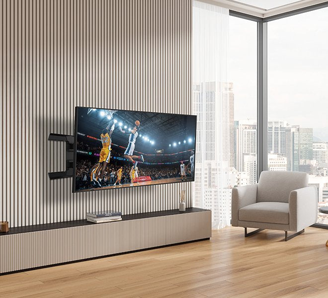 Dual Stud Double Arm Flat Screen Wall Mount With Tilt &