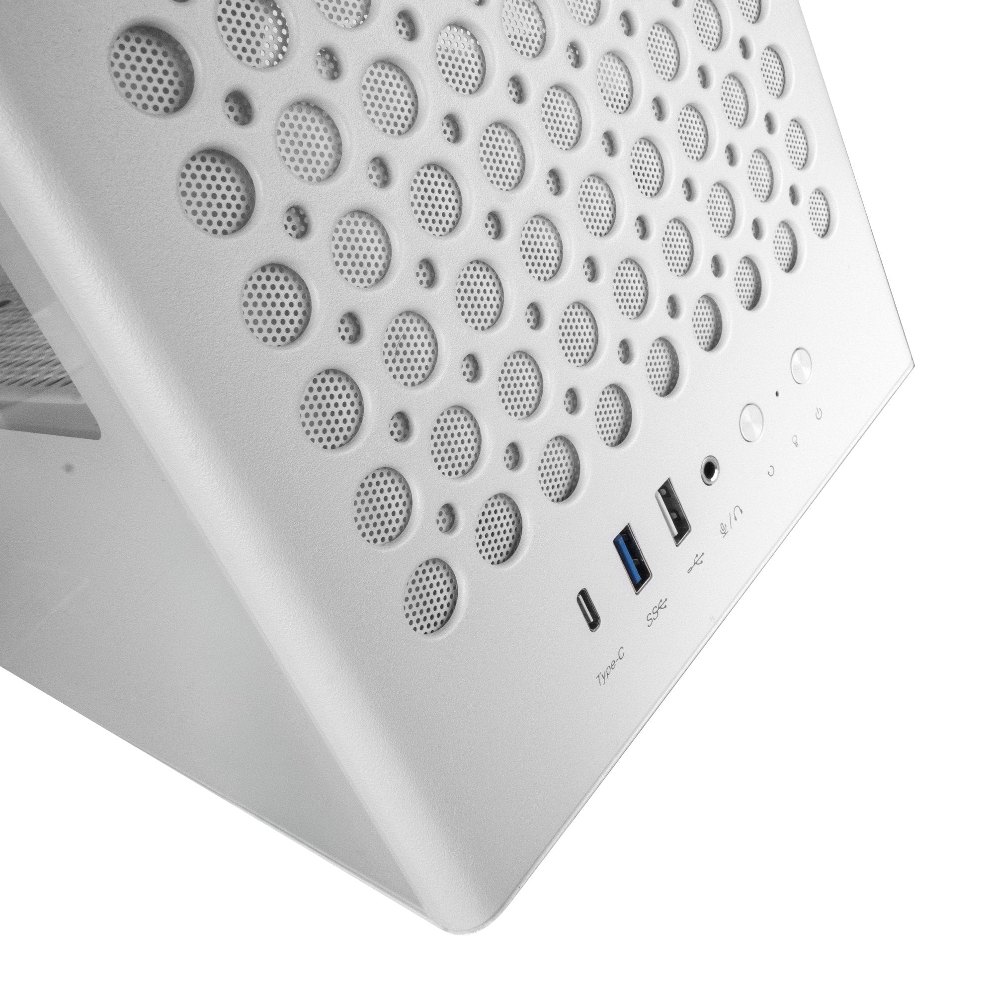 Caja Pc Atx Mars Gaming Mc-T800 Frontal Airdot Mesh 4x Ventiladores Fdb Cablehatch Usb-C Blanco