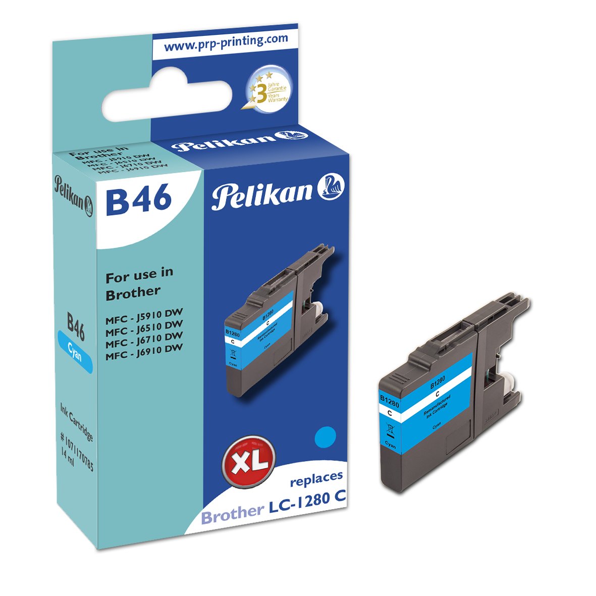 Pelikan Tinta Para Brother B46 Lc-1280xl C Comp. Cyan 316333