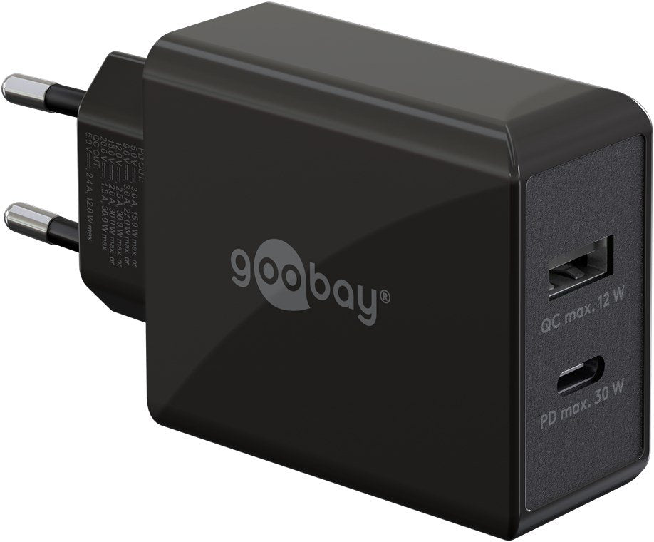 EAN 4040849616730 - Goobay 61673 cargador de dispositivo móvil Universal Negro Corriente alterna Carga rápida Interior imagen 1