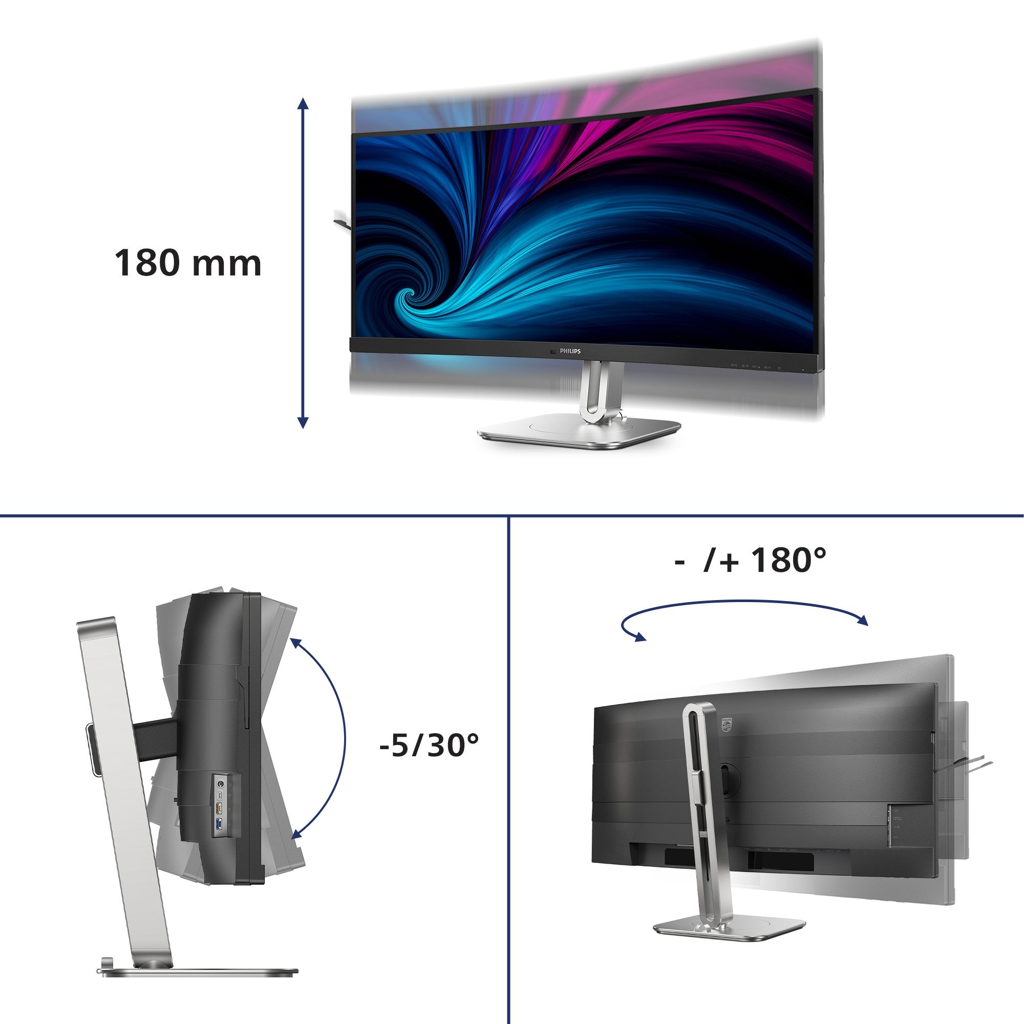 Philips Tft 34b2u5900c 86.21cm Va 34'' 5120x2160 Dp 2xhdmi Usb-C Höv