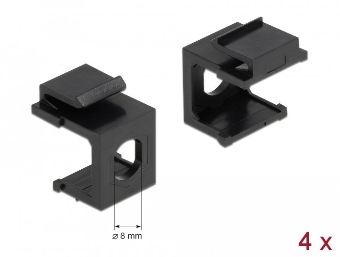 Delock Cubierta Keystone Negro Con 8,0 Mm De Agujero 4 Piezas