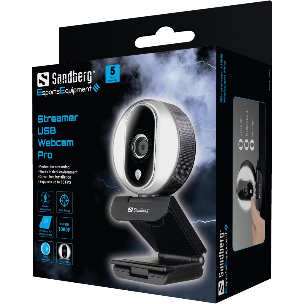 EAN 5705730134128 - Sandberg 134-12 cámara web 2 MP 1920 x 1080 Pixeles USB 2.0 Negro, Plata imagen 5