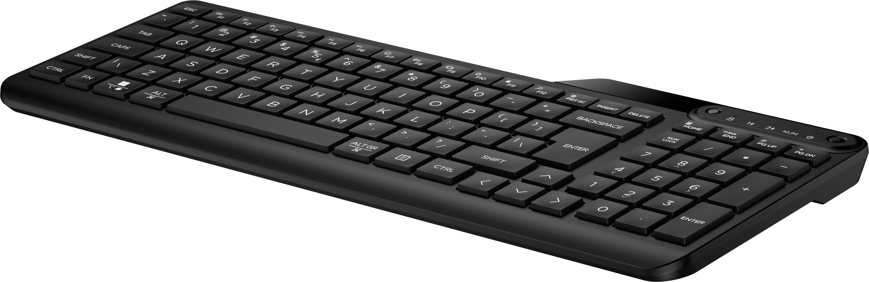 Teclado Español Hp 475 Modo Dual 12 Botones Programables Inalámbrico Bluetooth 5.3 Negro Azabache