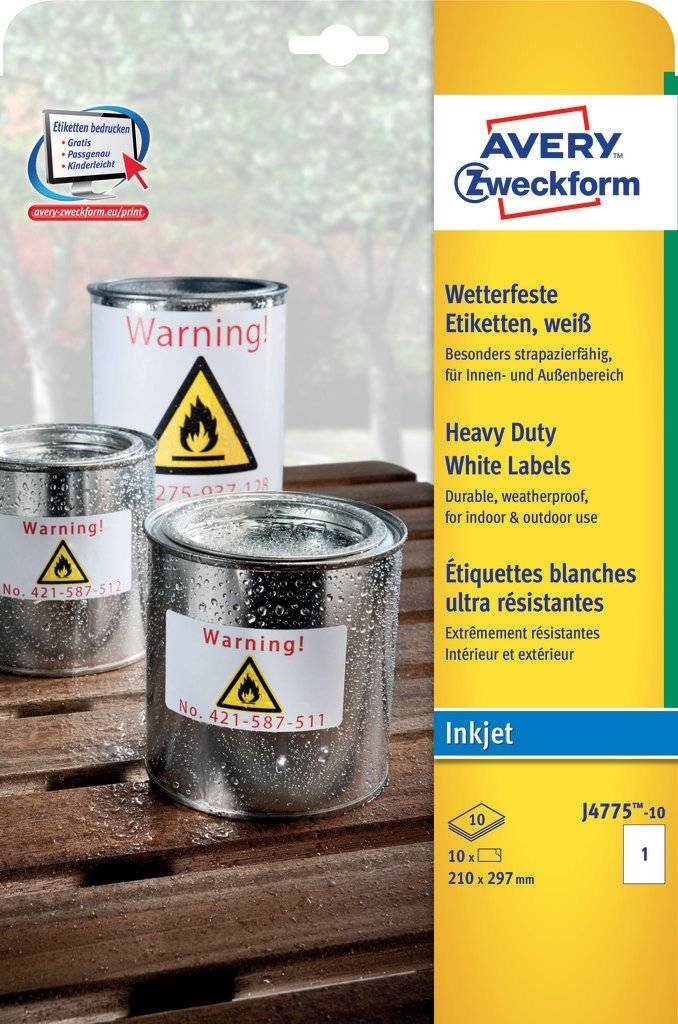 Avery Zweckform Resistente A La Intemperie Folienetiketten 210,0 X 297,0 Mm